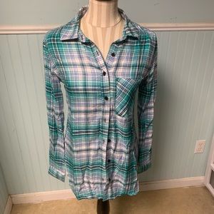 Derek heart plaid  button down